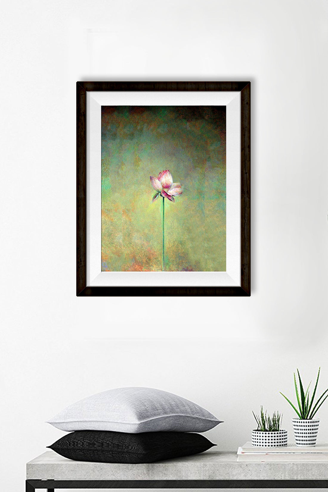 Lotus Painting - Meri Deewar 2 : 3 Vertical Premium Wall Art Canvas by MeriDeewar