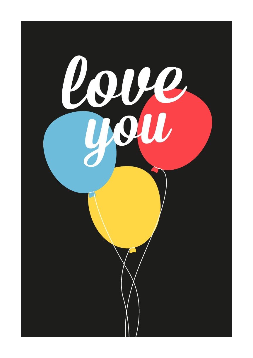 Love you Poster- Meri Deewar Poster A3 / Poster Premium Wall Art Canvas by MeriDeewar