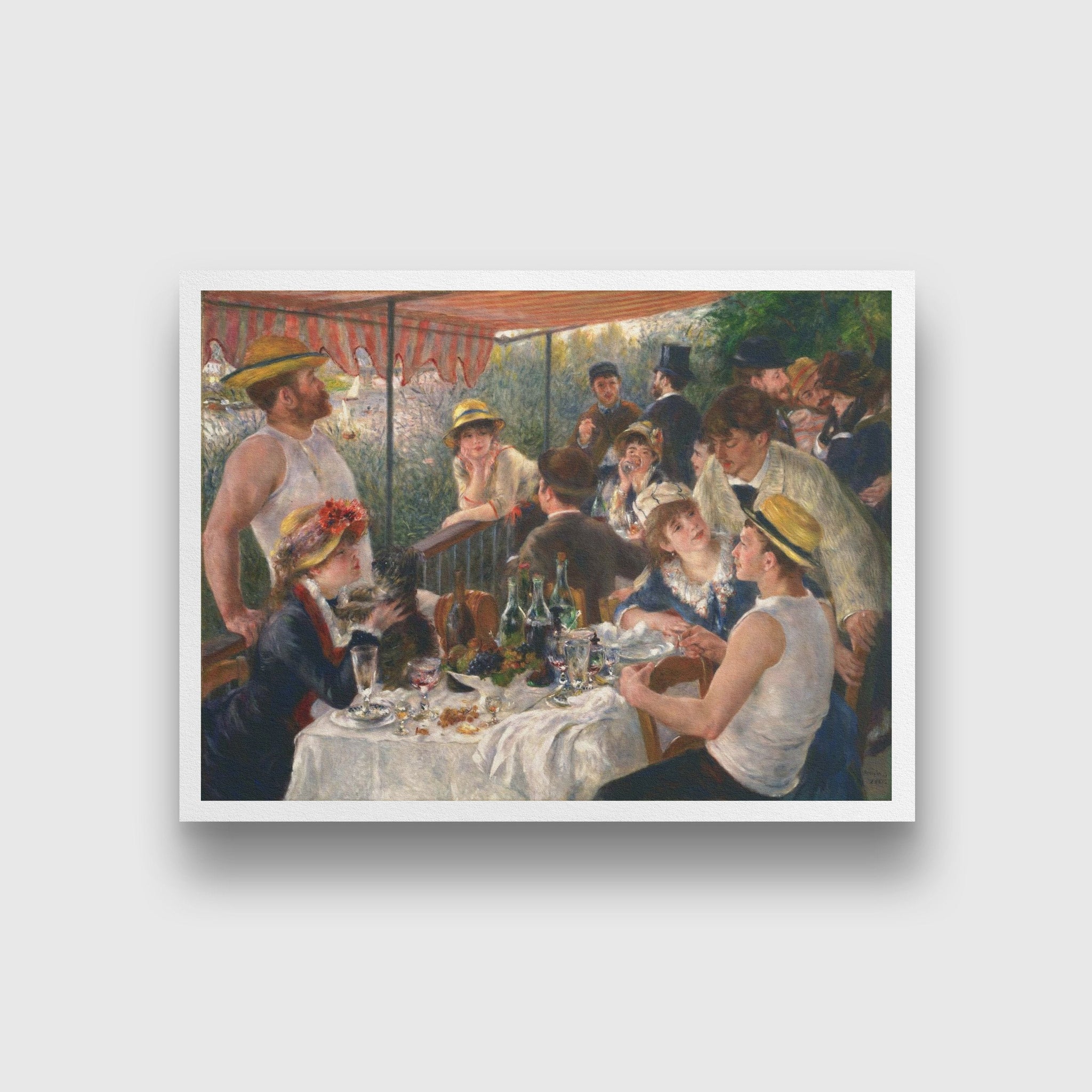 Lunch on the Boating Party Painting - Meri Deewar 4 : 3 Horizontal Premium Wall Art Canvas by MeriDeewar