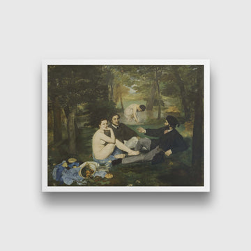Lunch on the Grass Painting - Meri Deewar 4 : 3 Horizontal Premium Wall Art Canvas by MeriDeewar
