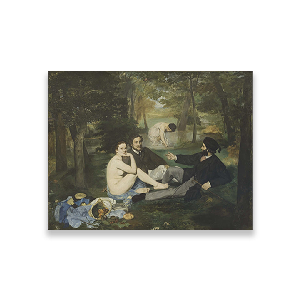 Lunch on the Grass Painting - Meri Deewar 4 : 3 Horizontal Premium Wall Art Canvas by MeriDeewar