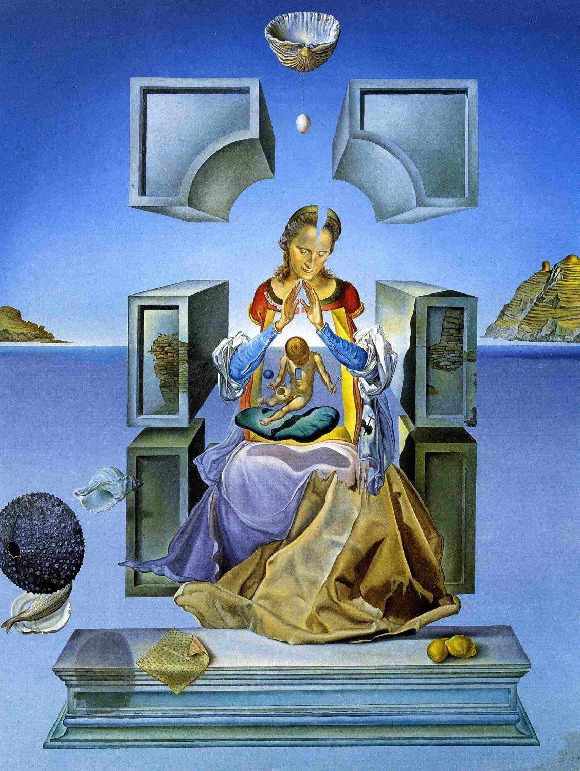 Madonna of Port Lligat-Meri Deewar 3 : 4 Vertical Premium Wall Art Canvas by MeriDeewar