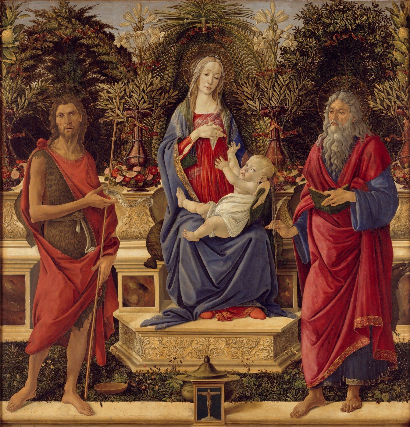 Madonna with Saints-Meri Deewar 1 : 1 Square Premium Wall Art Canvas by MeriDeewar