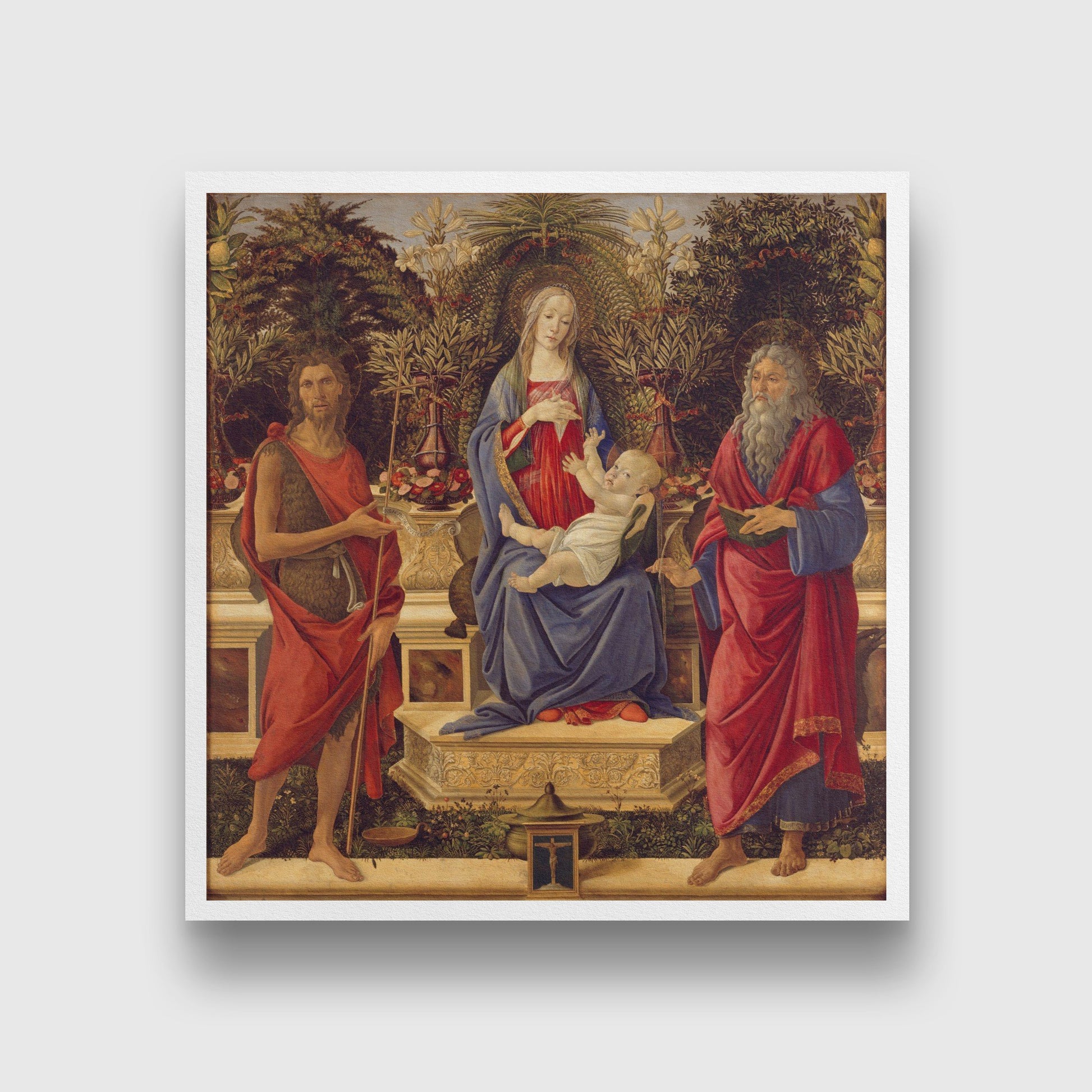 Madonna with Saints-Meri Deewar 1 : 1 Square Premium Wall Art Canvas by MeriDeewar