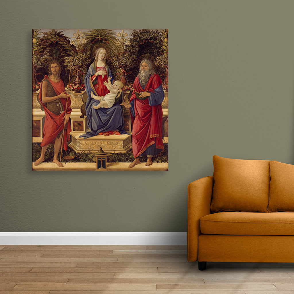 Madonna with Saints-Meri Deewar 1 : 1 Square Premium Wall Art Canvas by MeriDeewar