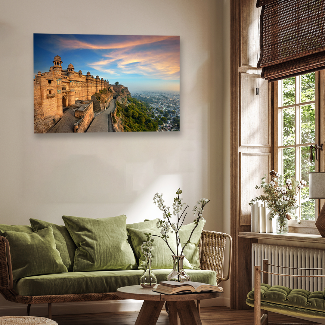 Magnificent Mughal Architecture Wall Painting 3 : 2 Horizontal Premium Wall Art Canvas by MeriDeewar