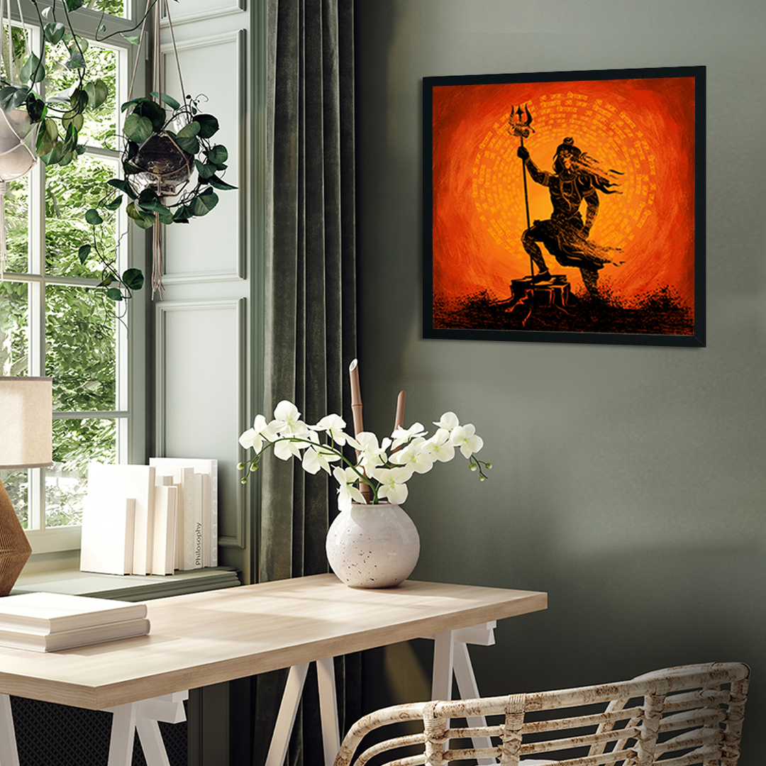 Mahadev Painting 1 : 1 Square Premium Wall Art Canvas by MeriDeewar