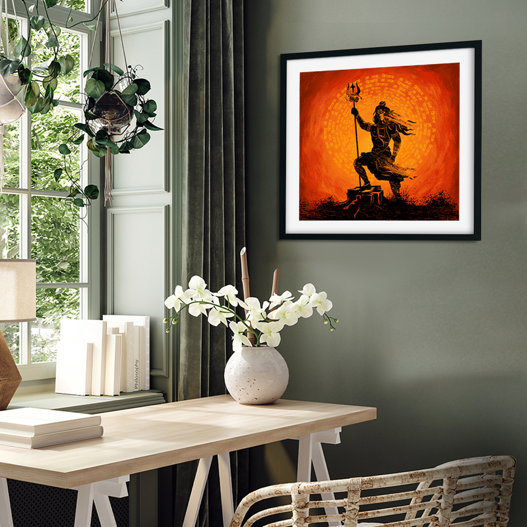 Mahadev Painting 1 : 1 Square Premium Wall Art Canvas by MeriDeewar