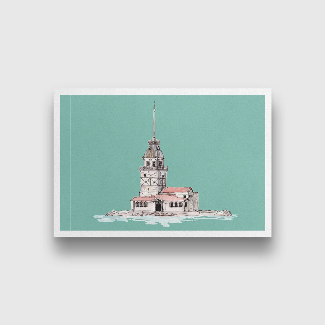 Maiden Tower Illustration Painting  - Meri Deewar 3 : 2 Horizontal Premium Wall Art Canvas by MeriDeewar