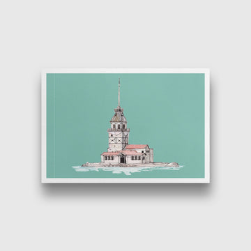 Maiden Tower Illustration Painting  - Meri Deewar 3 : 2 Horizontal Premium Wall Art Canvas by MeriDeewar