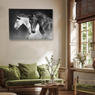 Majestic Stallions Framed Wall Painting 3 : 2 Horizontal Premium Wall Art Canvas by MeriDeewar