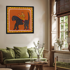 Man on a Beast Jamini Roy Painting 1 : 1 Square Premium Wall Art Canvas by MeriDeewar