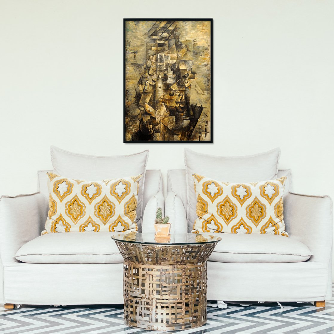 Man With A Guitar Painting - Meri Deewar 2 : 3 Vertical Premium Wall Art Canvas by MeriDeewar