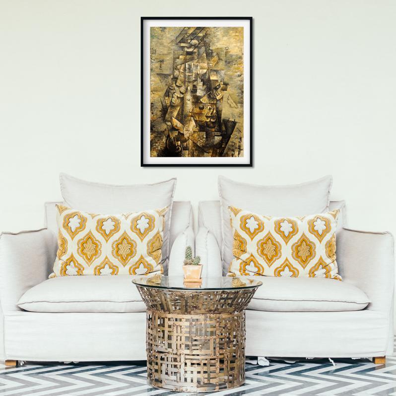 Man With A Guitar Painting - Meri Deewar 2 : 3 Vertical Premium Wall Art Canvas by MeriDeewar