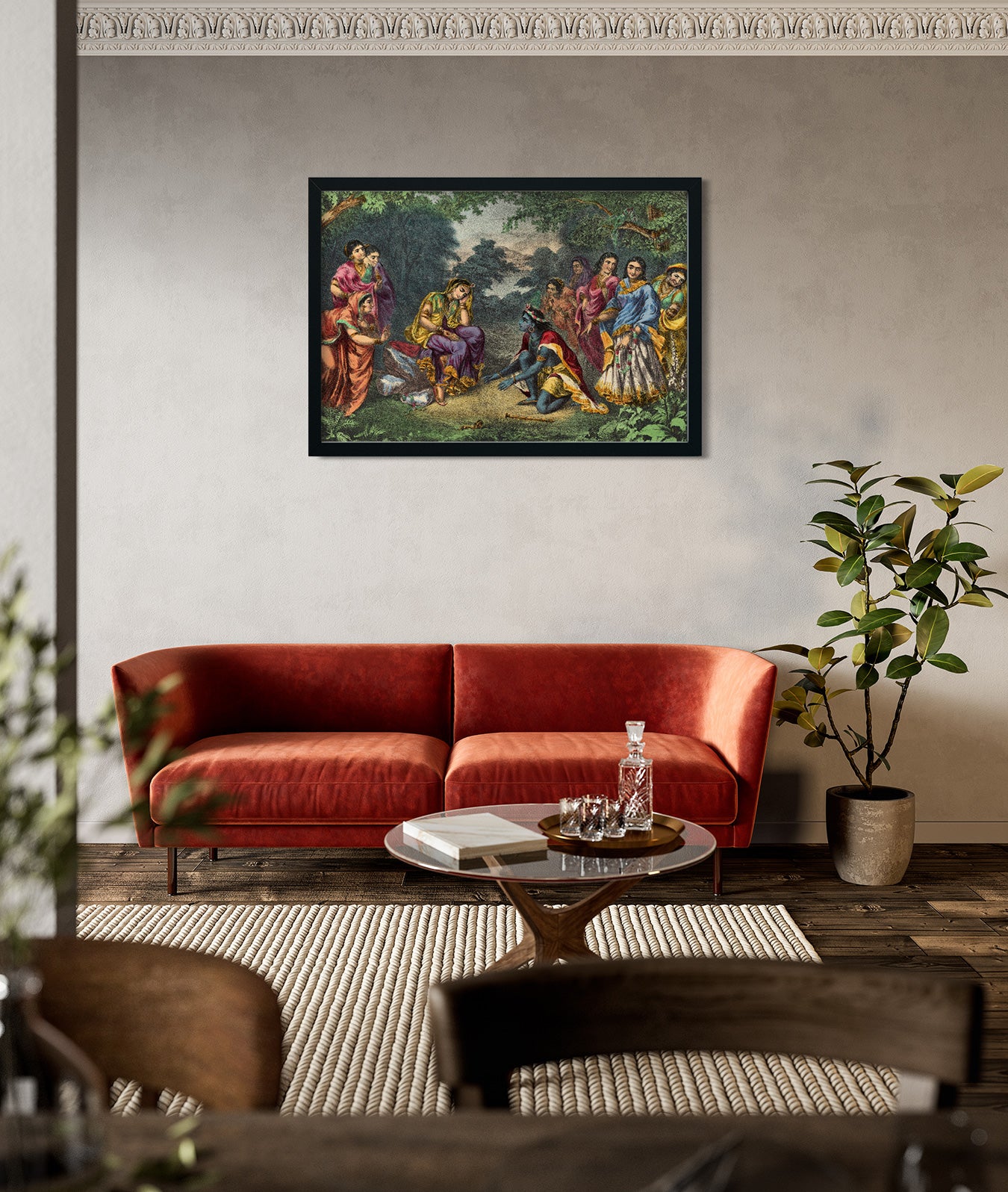 Manbhajan Painting 3 : 2 Horizontal Premium Wall Art Canvas by MeriDeewar