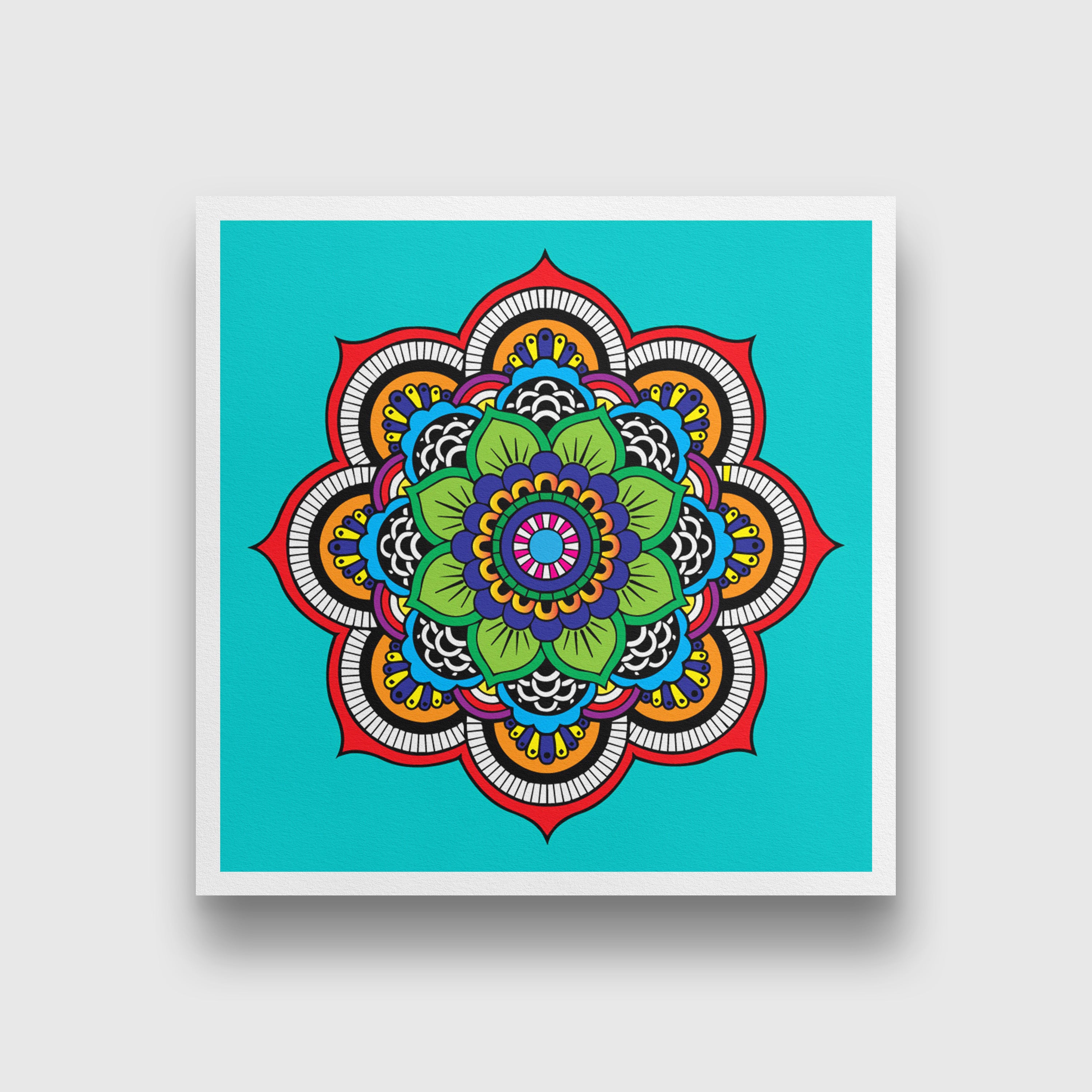 Mandal 1 painting 1 : 1 Square Premium Wall Art Canvas by MeriDeewar