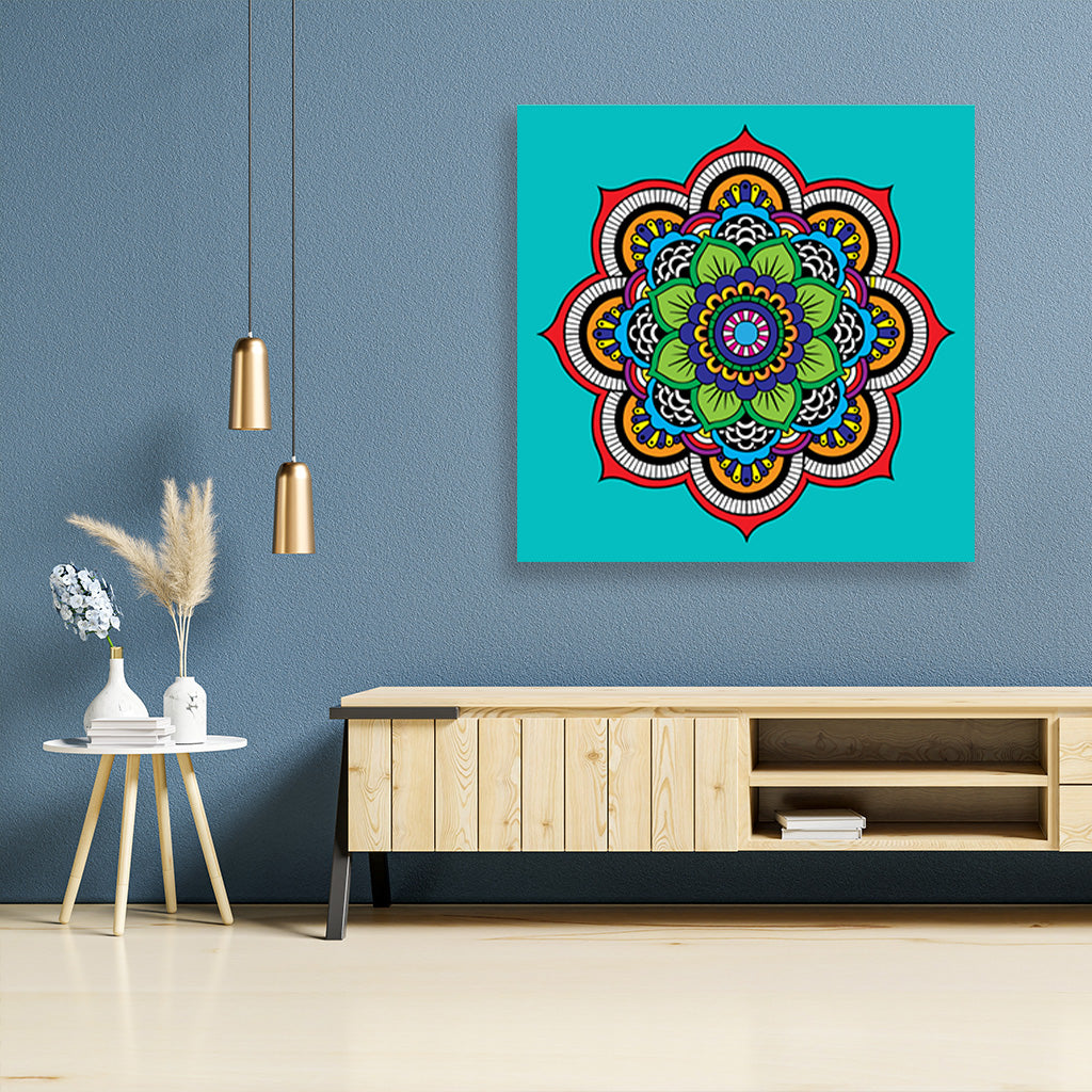 Mandal 1 painting 1 : 1 Square Premium Wall Art Canvas by MeriDeewar