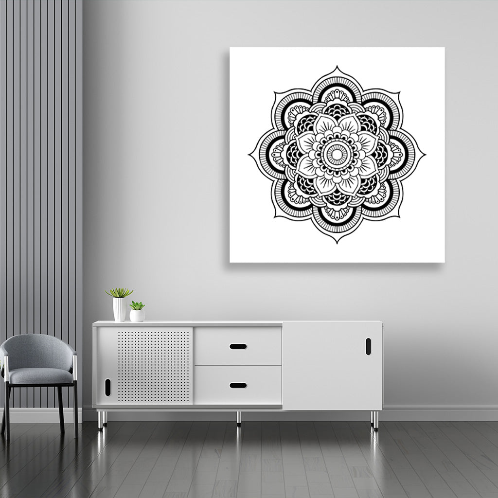 Mandal-3 painting 1 : 1 Square Premium Wall Art Canvas by MeriDeewar