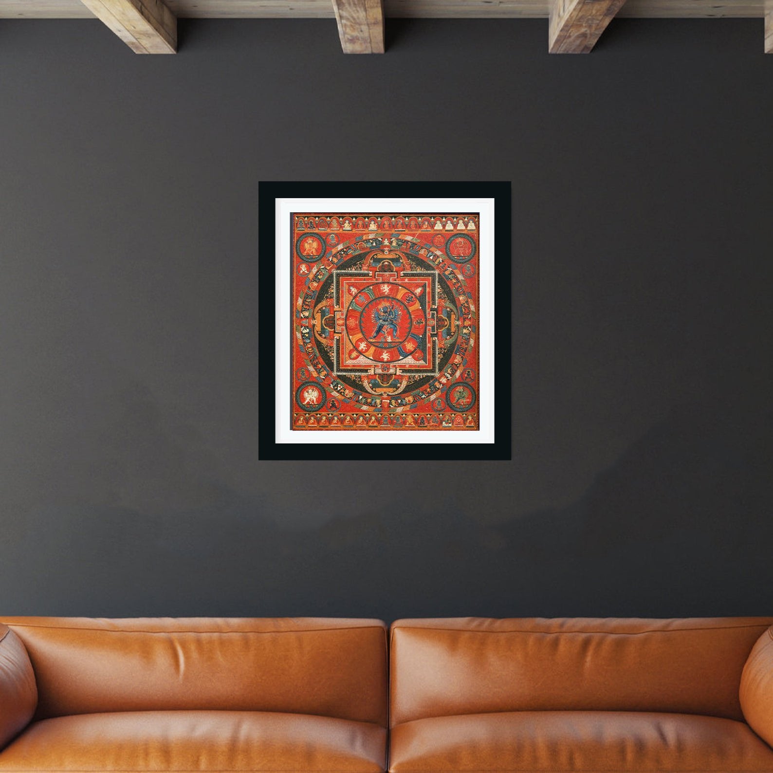 Mandala of Hevajra Painting 4 :5 Vertical Premium Wall Art Canvas by MeriDeewar