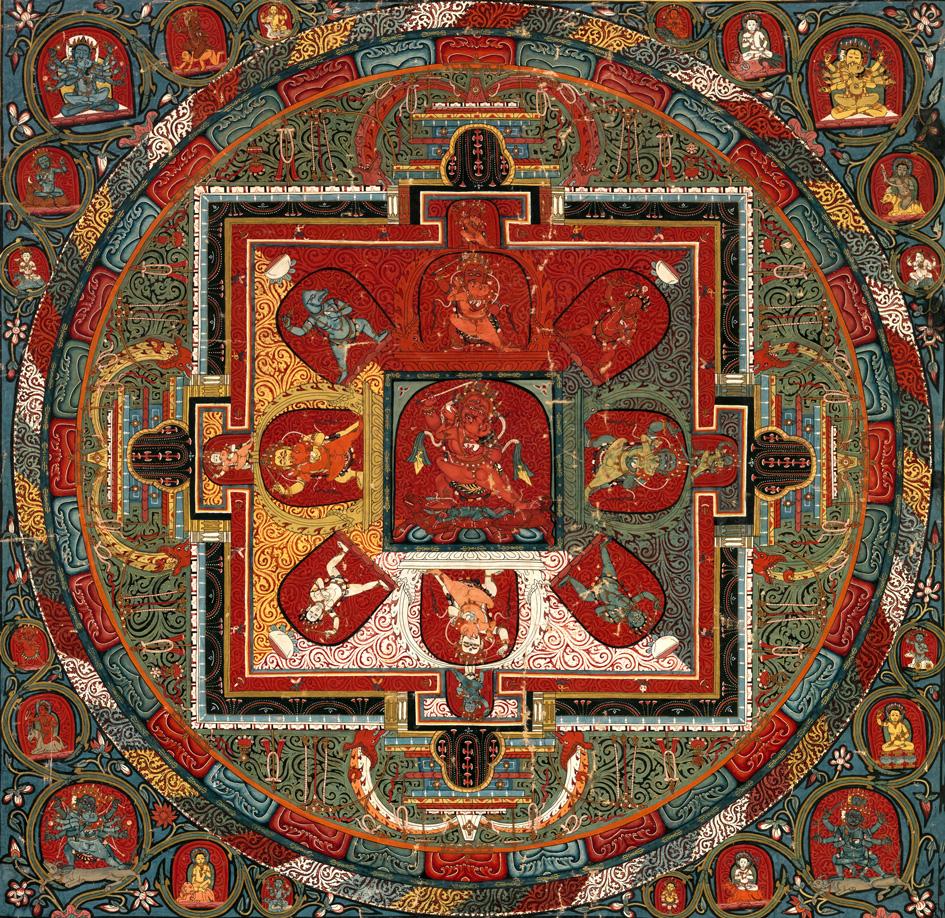 Mandala of Raktayamari Painting 1 : 1 Square Premium Wall Art Canvas by MeriDeewar