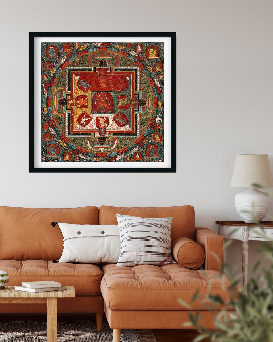 Mandala of Raktayamari Painting 1 : 1 Square Premium Wall Art Canvas by MeriDeewar