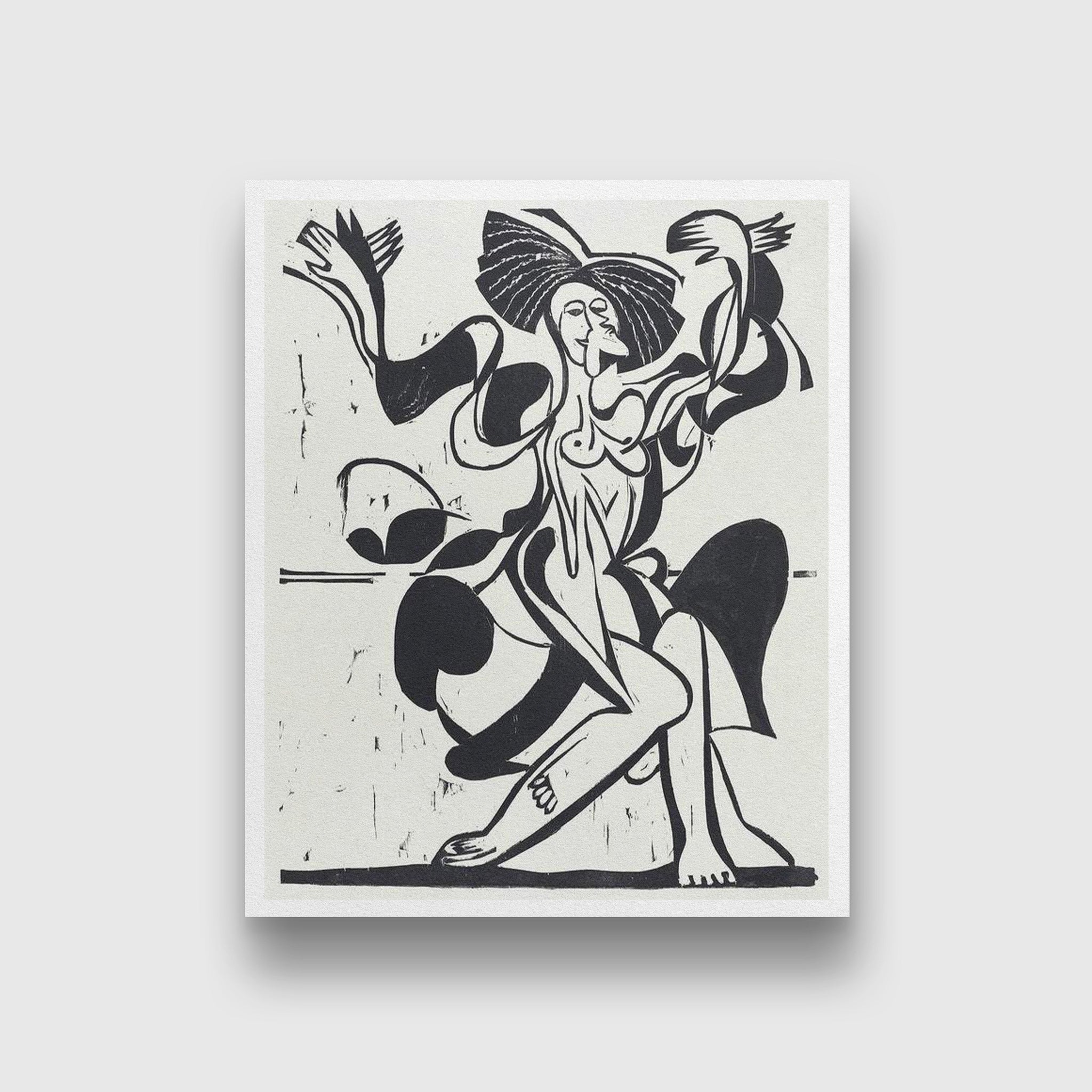 Mary Wigman's Dance Painting - MeriDeewar 4 :5 Vertical Premium Wall Art Canvas by MeriDeewar