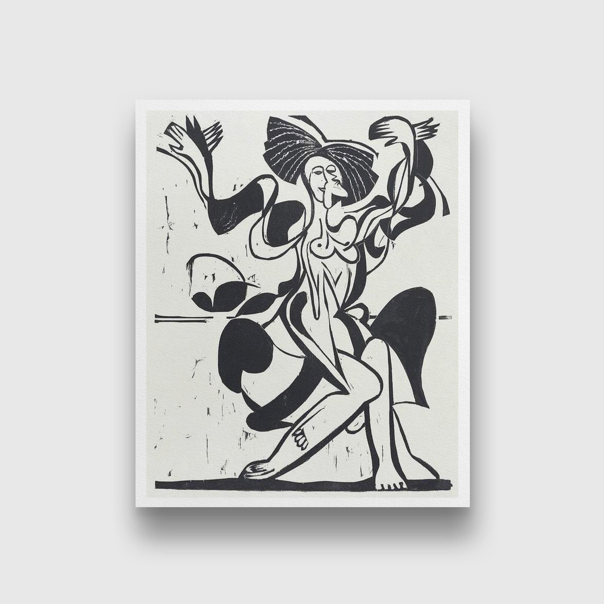 Mary Wigman's Dance Painting - MeriDeewar 4 :5 Vertical Premium Wall Art Canvas by MeriDeewar
