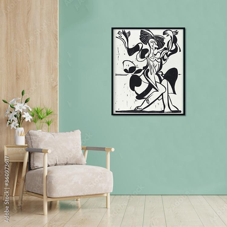 Mary Wigman's Dance Painting - MeriDeewar 4 :5 Vertical Premium Wall Art Canvas by MeriDeewar