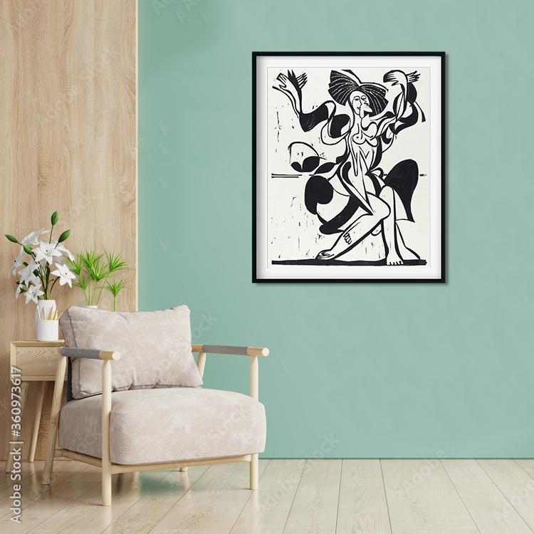 Mary Wigman's Dance Painting - MeriDeewar 4 :5 Vertical Premium Wall Art Canvas by MeriDeewar