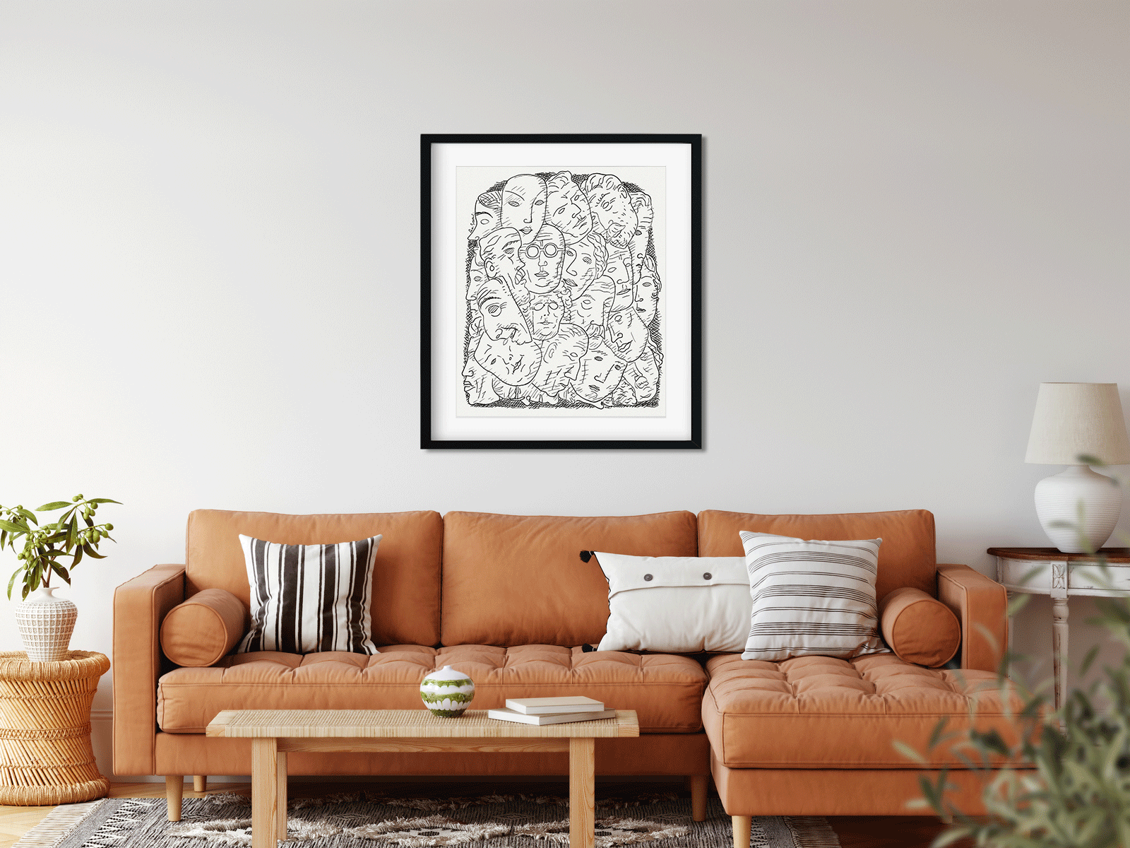 Maskers Painting 1 : 1 Square Premium Wall Art Canvas by MeriDeewar