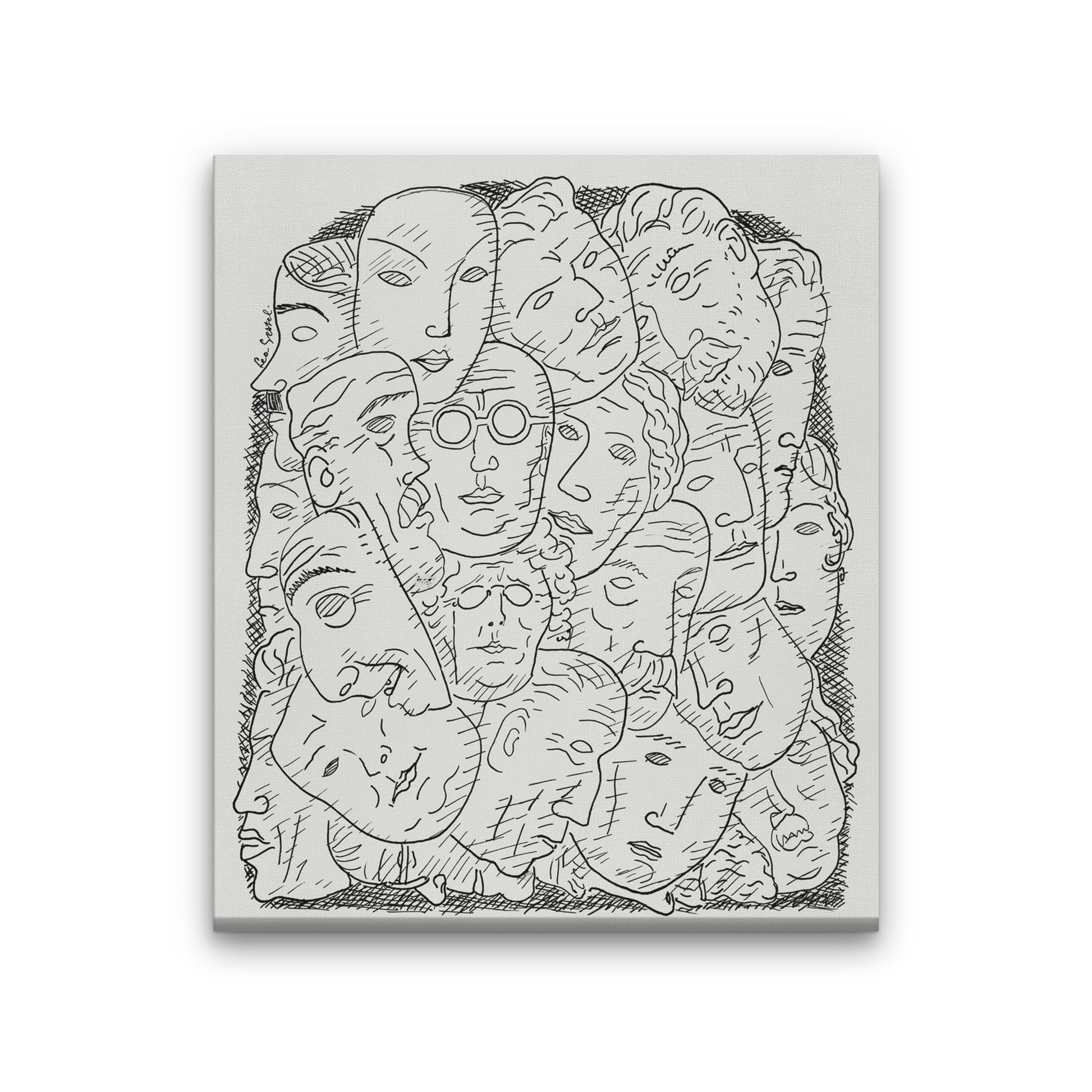 Maskers Painting 1 : 1 Square Premium Wall Art Canvas by MeriDeewar