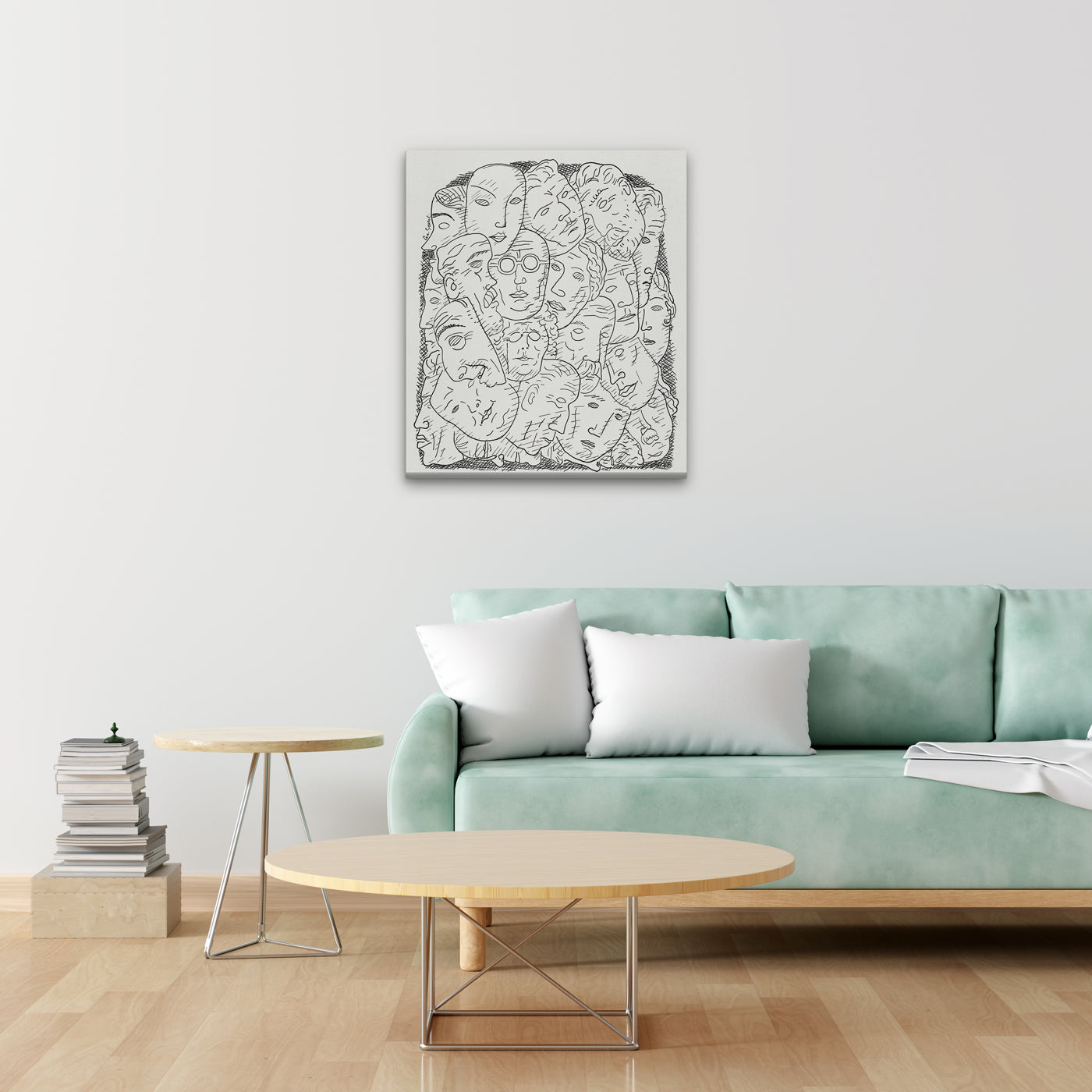 Maskers Painting 1 : 1 Square Premium Wall Art Canvas by MeriDeewar