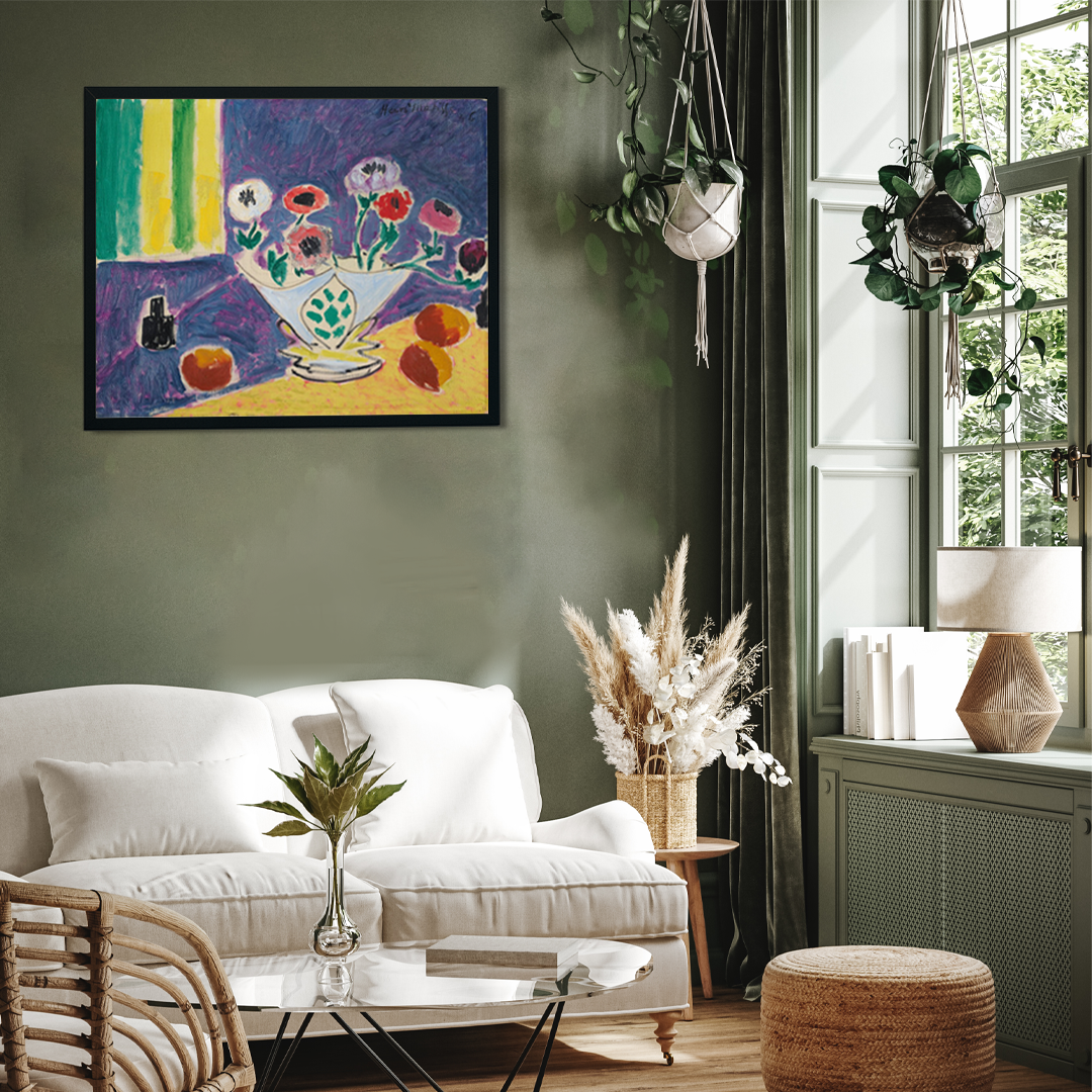 Matisse Still life with flowers 1946 Painting 5 : 4 Horizontal Premium Wall Art Canvas by MeriDeewar