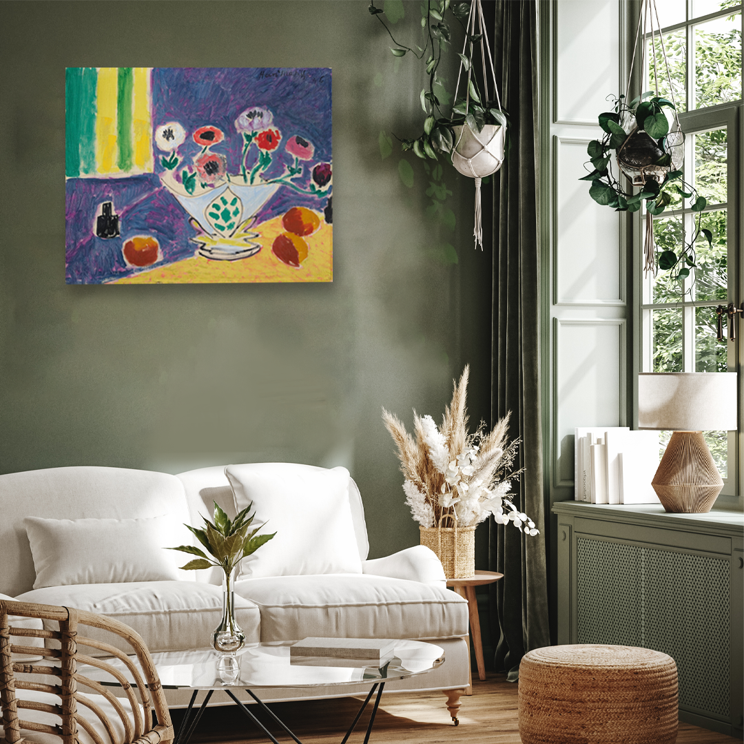 Matisse Still life with flowers 1946 Painting 5 : 4 Horizontal Premium Wall Art Canvas by MeriDeewar