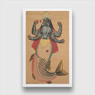 Matsya, Fish Avatara of Vishnu Painting 1 : 2 Vertical Premium Wall Art Canvas by MeriDeewar