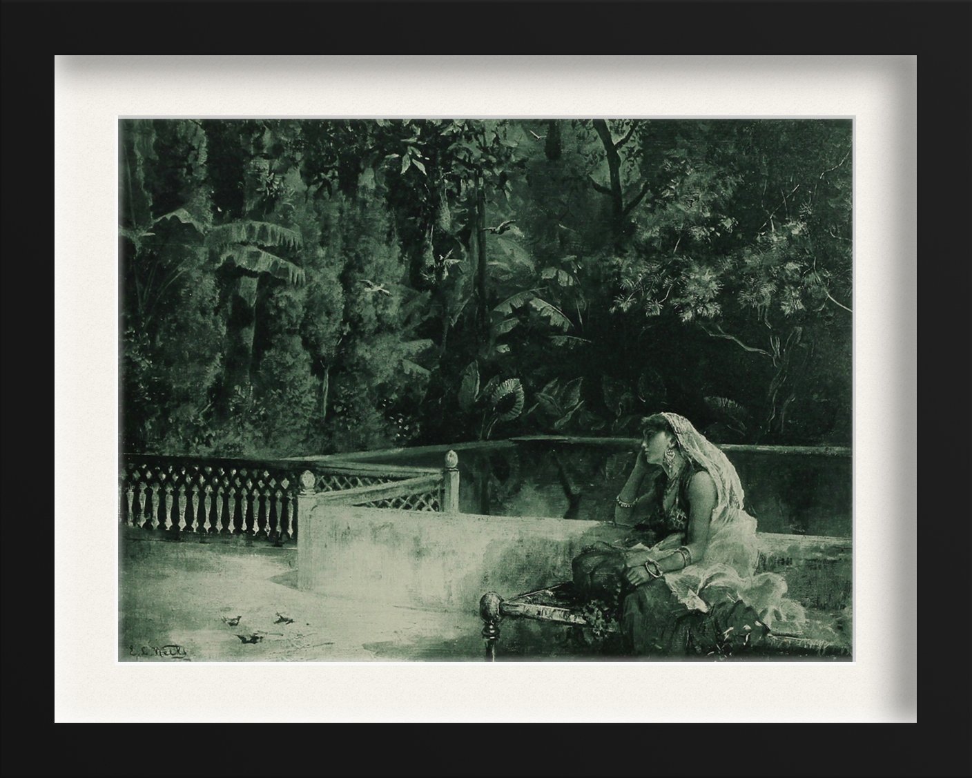 Woman on terrace Painting - Meri Deewar - MeriDeewar