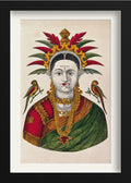 Mahalakshmi with two parrots Painting - Meri Deewar - MeriDeewar