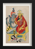 Shiva and Parvati sitting on their throne with Nandi the bull Painting - Meri Deewar - MeriDeewar