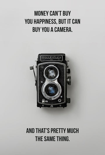 happiness is a camera poster
