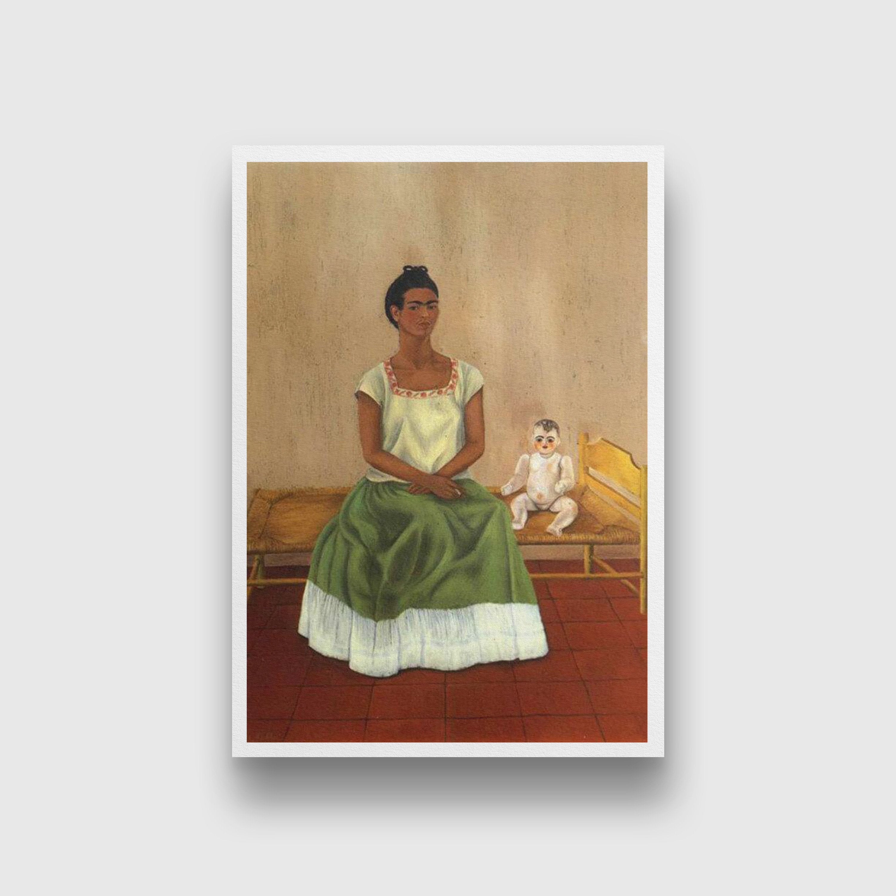 Me And My Doll Painting - Meri Deewar 2 : 3 Vertical Premium Wall Art Canvas by MeriDeewar