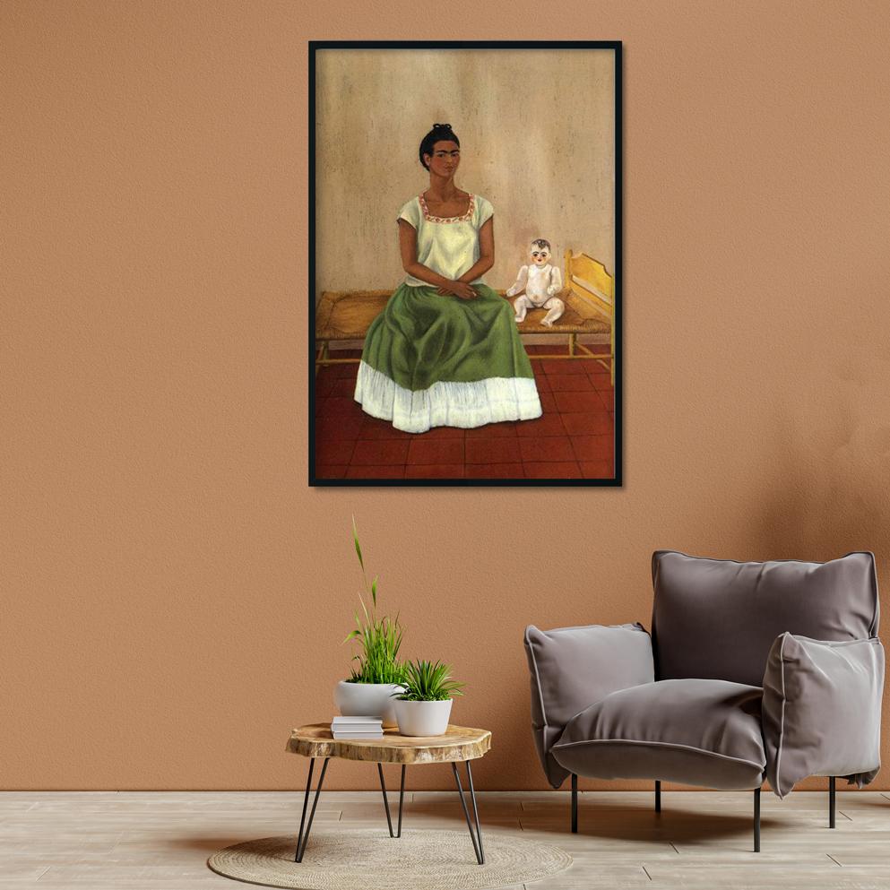 Me And My Doll Painting - Meri Deewar 2 : 3 Vertical Premium Wall Art Canvas by MeriDeewar