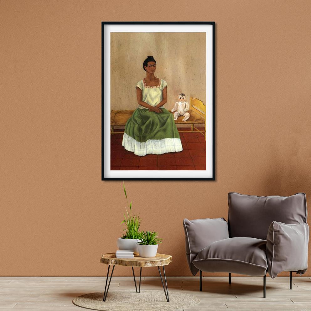 Me And My Doll Painting - Meri Deewar 2 : 3 Vertical Premium Wall Art Canvas by MeriDeewar