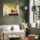 Meditating Buddha Wall Painting 4 : 3 Horizontal Premium Wall Art Canvas by MeriDeewar