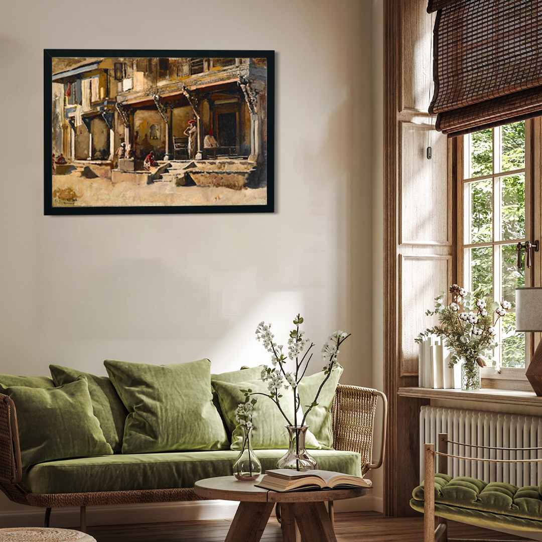Merchants in Bombay Painting 3 : 2 Horizontal Premium Wall Art Canvas by MeriDeewar