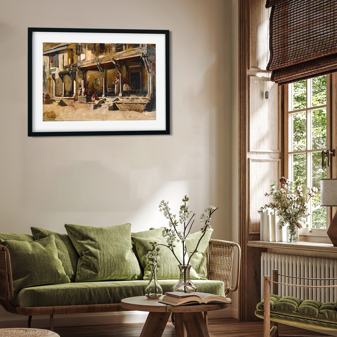 Merchants in Bombay Painting 3 : 2 Horizontal Premium Wall Art Canvas by MeriDeewar