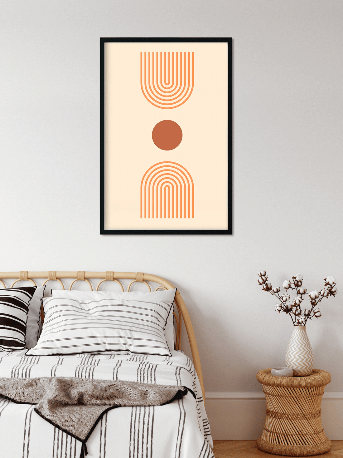 Mid century boho wall art Painting 2 : 3 Vertical Premium Wall Art Canvas by MeriDeewar