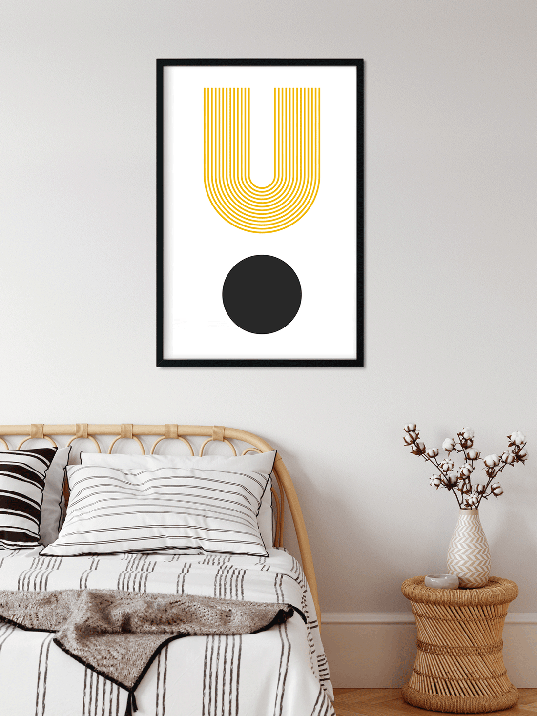 Mid century boho wall art Painting 2 : 3 Vertical Premium Wall Art Canvas by MeriDeewar