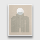 Mid century modern minimalist geometric moon phases Painting 3 : 4 Vertical Premium Wall Art Canvas by MeriDeewar