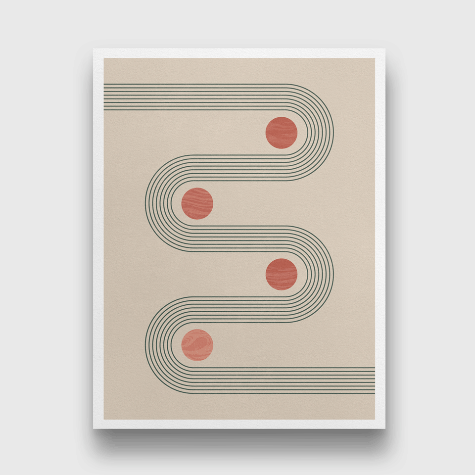 Mid century modern minimalist moon phases Painting 3 : 4 Vertical Premium Wall Art Canvas by MeriDeewar