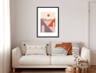 Minimalist Geometric Art Sun and Mountain Painting 4 X 5.5 Vertical Premium Wall Art Canvas by MeriDeewar